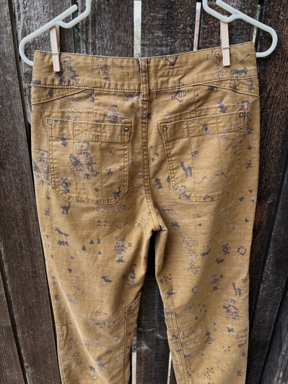 Pilcro The Wanderer Utility Trouser In Ochre Print Sz 26 - Picture 5 of 16